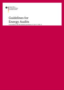 Guidelines for Energy Audits