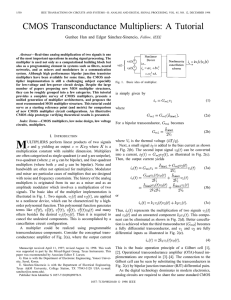 CMOS Transconductance Multipliers: A Tutorial