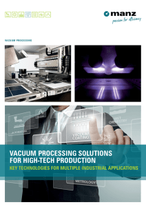 Vacuum Processing Solutions For High-Tech Production