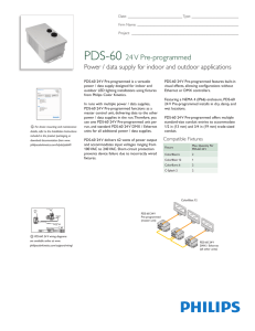 PDS-60 24V Pre-programmed Specification Sheet