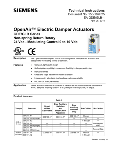 OpenAir GDE/GLB Series Modulating Control Damper