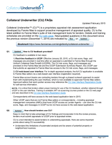 Collateral Underwriter™ (CU™) FAQs
