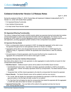 Collateral Underwriter Version 3.2 Release Notes