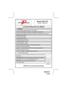 128-9311 1 of 4 3 Channel Remote Car Starter Model APS-57E