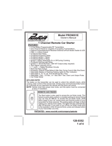 128-9352 1 of 4 1 Channel Remote Car Starter