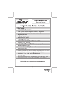 128-9297 1 of 4 Single Channel Remote Car Starter Model