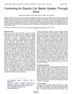 Controlling An Electric Car Starter System Through Voice