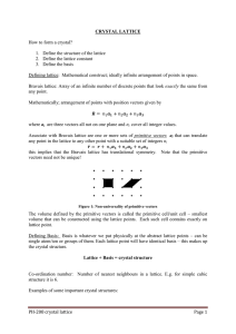 PH-208 crystal lattice Page 1 CRYSTAL LATTICE How to form a