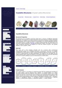 Crystalline Structures | Crystal Lattice | Crystal System