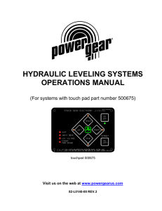 HYDRAULIC LEVELING SYSTEMS OPERATIONS MANUAL