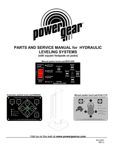 PARTS AND SERVICE MANUAL for HYDRAULIC LEVELING