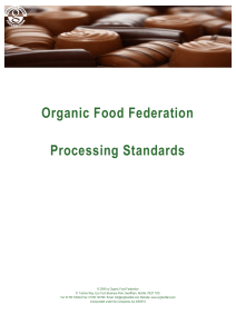 Processing Standards - Organic Food Federation