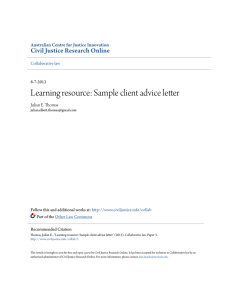 Learning resource: Sample client advice letter