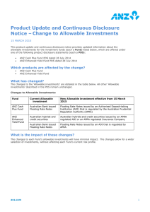 Change to Allowable Investments