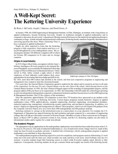 A Well-Kept Secret: The Kettering University Experience