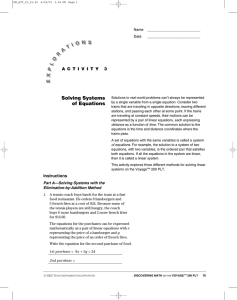 Solving Systems of Equations