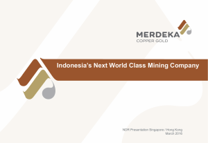 Indonesia`s Next World Class Mining Company