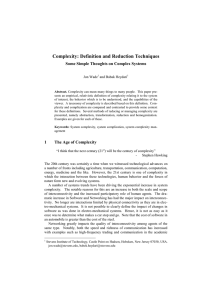 Complexity: Definition and Reduction Techniques - CEUR