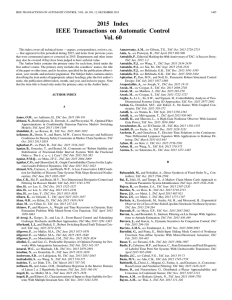 2015 Index IEEE Transactions on Automatic Control Vol. 60