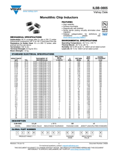 ILSB-0805 Monolithic Chip Inductors