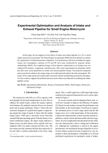 Experimental Optimization and Analysis of Intake and Exhaust