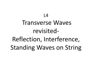 Transverse Waves revisited- Reflection, Interference, Standing