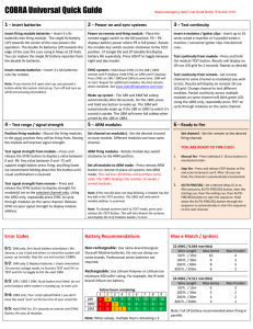 COBRA Universal Quick Guide