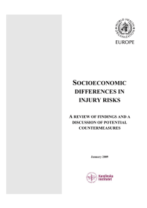 Socioeconomic differences in injury risks - WHO/Europe