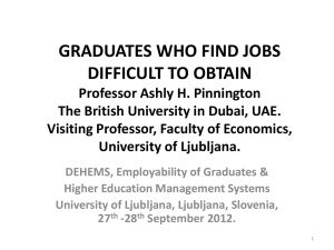 GRADUATES WHO FIND JOBS DIFFICULT TO OBTAIN Professor