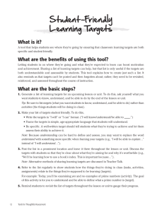 Student-Friendly Learning Targets - Thoughtful