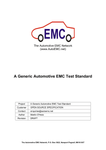 A Generic Automotive EMC Test Standard