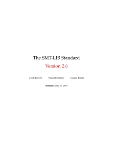 The SMT-LIB Standard - The University of Iowa