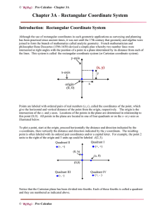 Chapter 3A - Rectangular Coordinate System