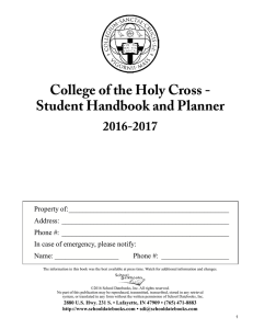 College of the Holy Cross - Student Handbook and Planner