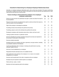 Checklist for Determining If an Employer