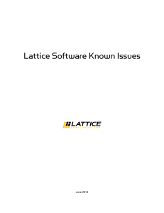 Lattice Software Known Issues (v3.2)