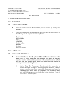 specifications for electrical boxes and fittings