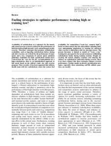 Fueling strategies to optimize performance: training