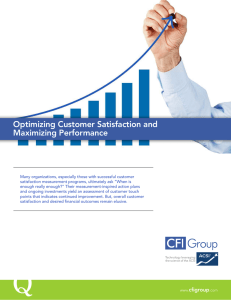 Optimizing Customer Satisfaction and Maximizing Performance