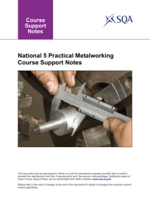 National 5 Practical Metalworking Course Support Notes