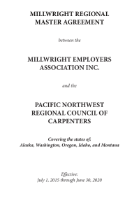 Millwright Regional Master Agreement 7-1-15 to 6-30-2020