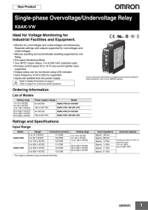 Single-phase Overvoltage/Undervoltage Relay