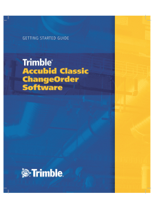 Trimble Accubid Classic ChangeOrder Startup Guide