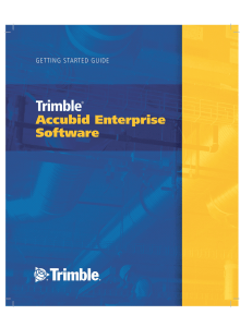 Trimble Accubid Enterprise Estimating Startup Guide