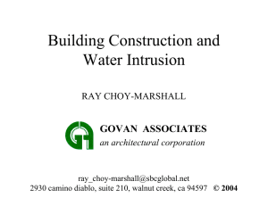 Building Construction and Water Intrusion