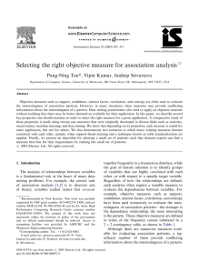 Selecting the right objective measure for association analysis