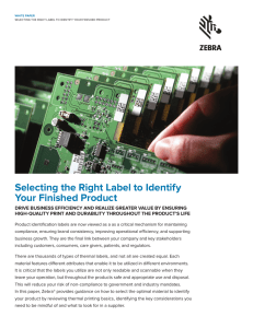 Selecting the Right Label to Identify Your Finished Product