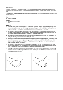 Stick together This activity enables pupils to understand how people