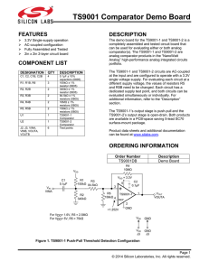 TS9001 Comparator Demo Board