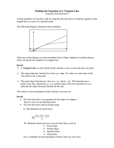 Finding the Equation of a Tangent Line